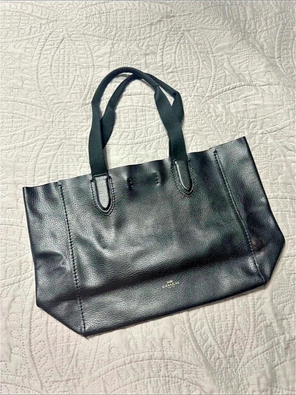 Coach Market Tote Leather Bag in Black